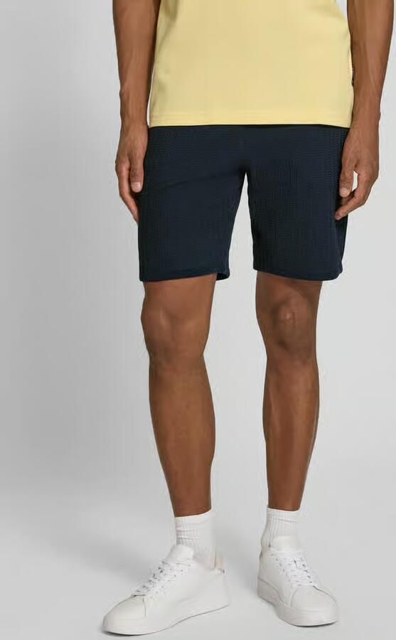 Bugatti Korte broek met structuurpatroon en elastische band - Foto 4
