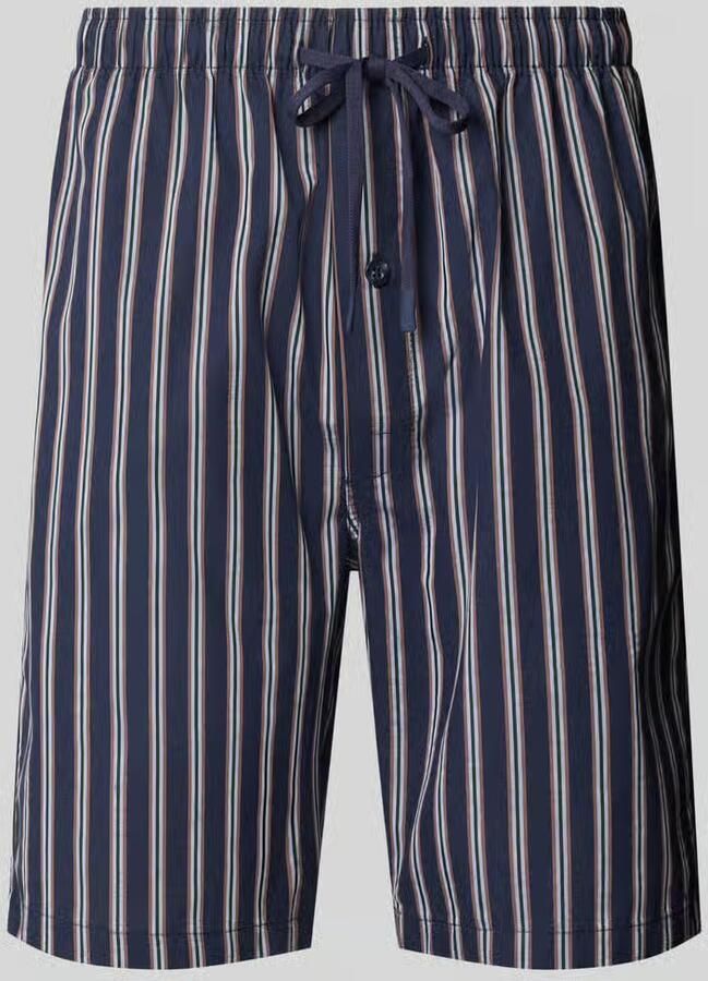 Bugatti Korte pyjamabroek met elastische band en tunnelkoord