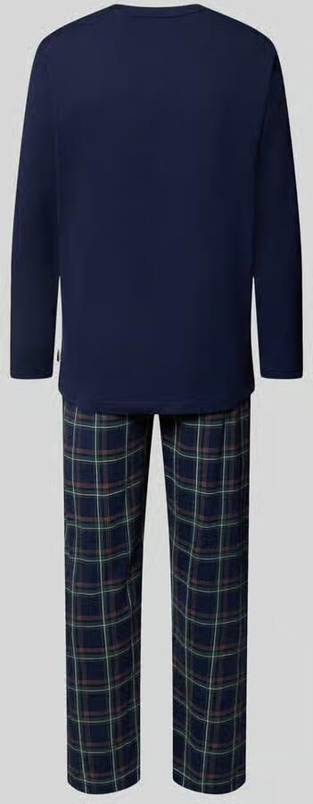 Bugatti Pyjama met labelprint en ronde hals