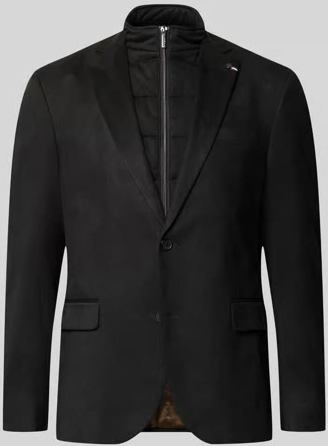 Bugatti Regular fit colbert van elastische materiaalmix met labeldetail