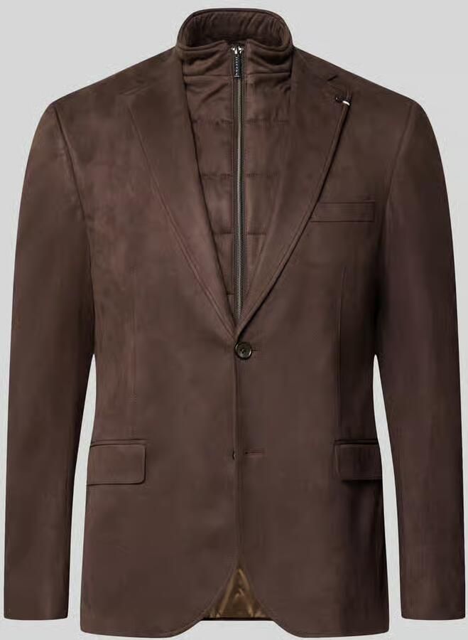 Bugatti Regular fit colbert van elastische materiaalmix met labeldetail