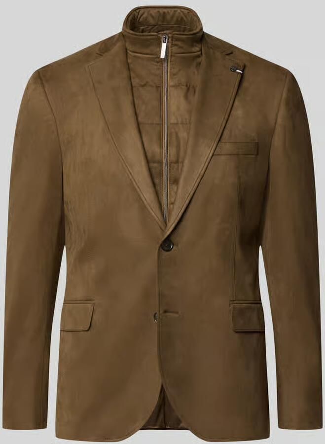 Bugatti Regular fit colbert van elastische materiaalmix met labeldetail