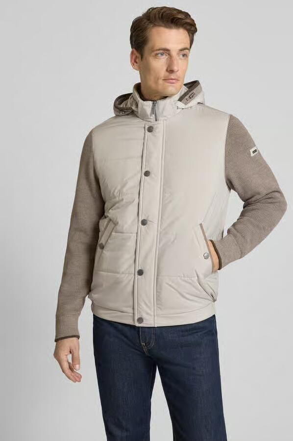 Bugatti Regular fit gebreid jack met capuchon - Foto 2