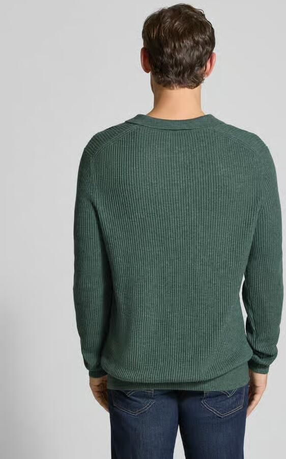 Bugatti Regular fit gebreide pullover met polokraag van wolmix