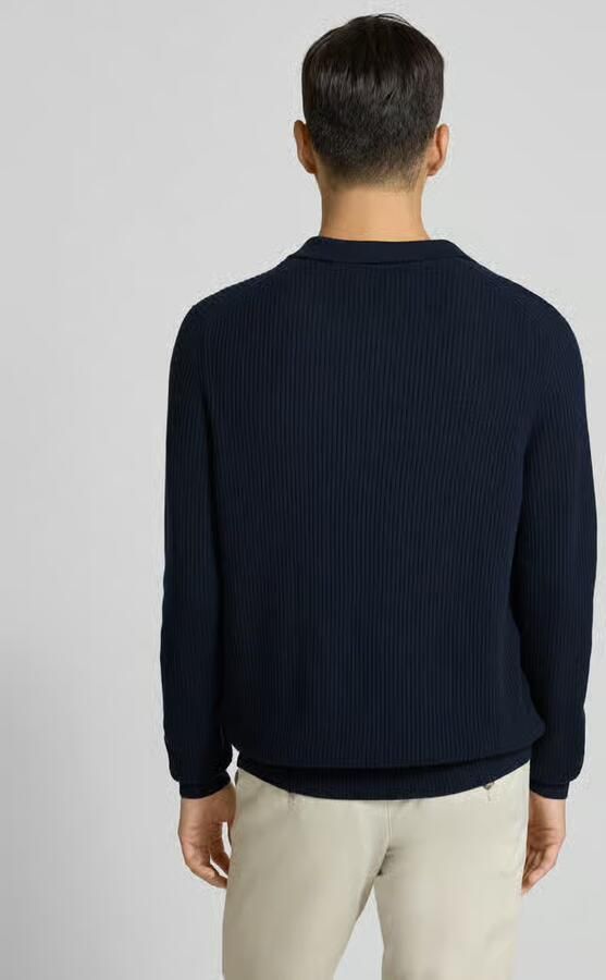 Bugatti Regular fit gebreide pullover met polokraag van wolmix