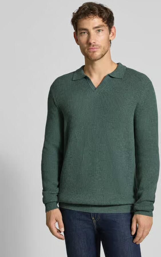 Bugatti Regular fit gebreide pullover met polokraag van wolmix - Foto 2