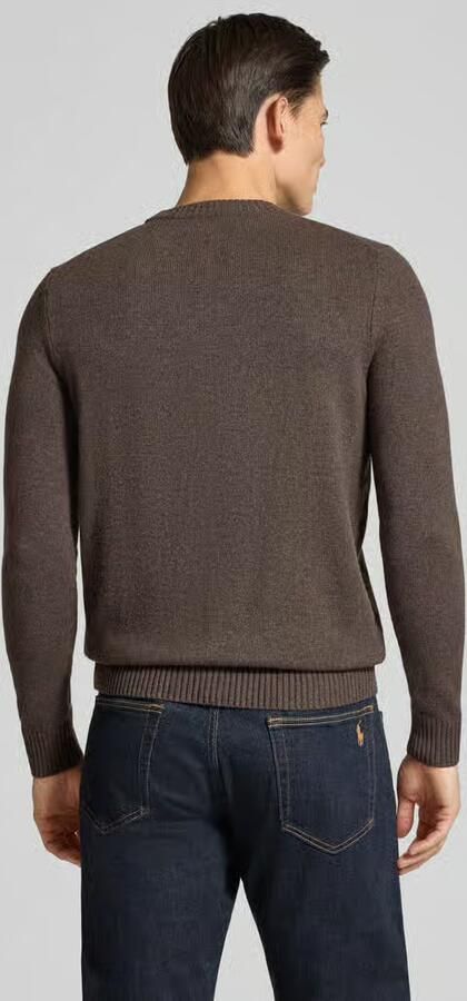 Bugatti Regular fit gebreide pullover van wolmix met ruitmotief - Foto 3