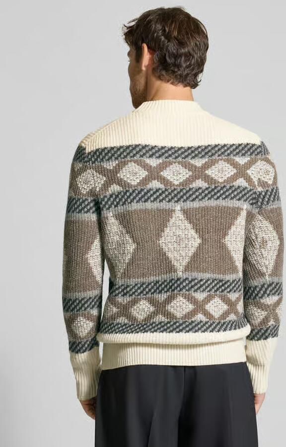 Bugatti Regular fit gebreide pullover van wolmix