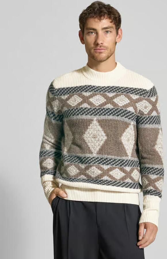 Bugatti Regular fit gebreide pullover van wolmix - Foto 2