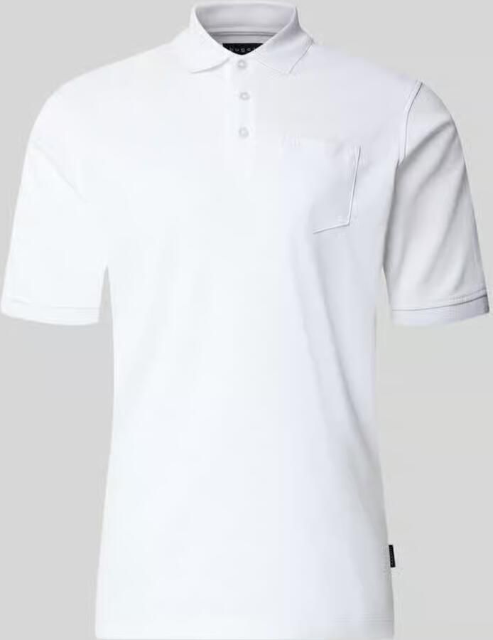 Bugatti regular fit poloshirt met borstzak en labelstitching - Foto 2