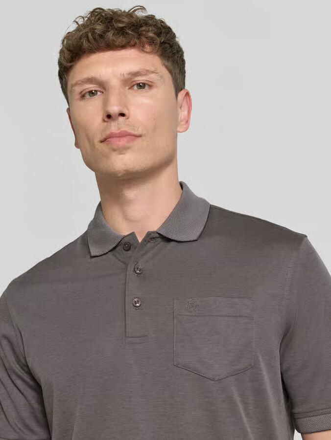 Bugatti regular fit poloshirt met borstzak en labelstitching