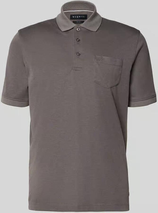 Bugatti regular fit poloshirt met borstzak en labelstitching - Foto 2