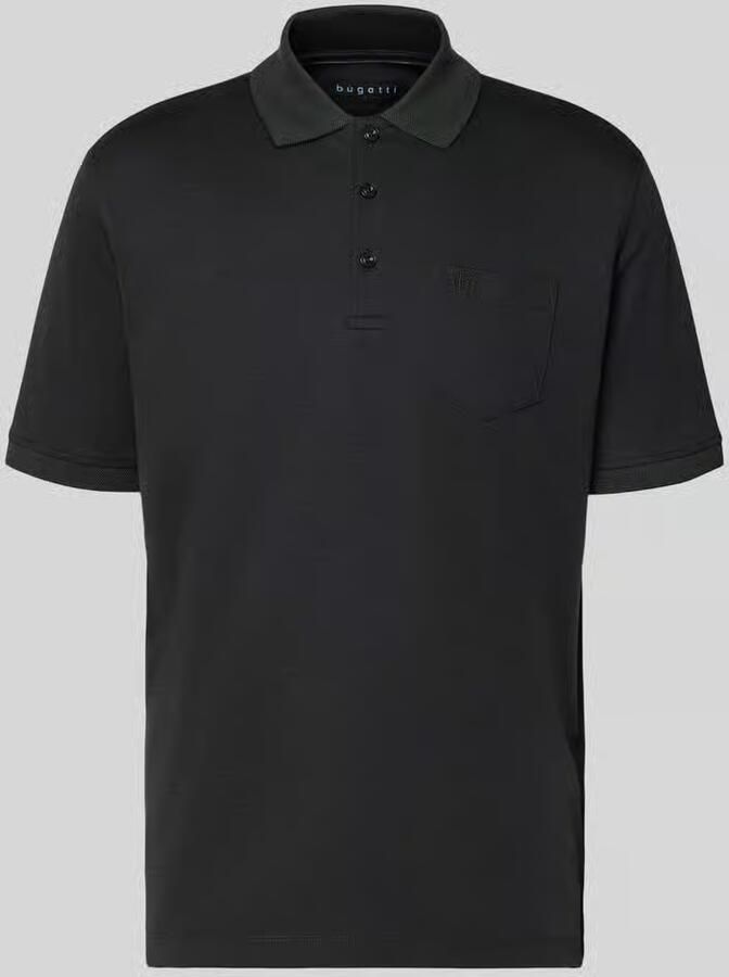 Bugatti regular fit poloshirt met borstzak en labelstitching - Foto 2