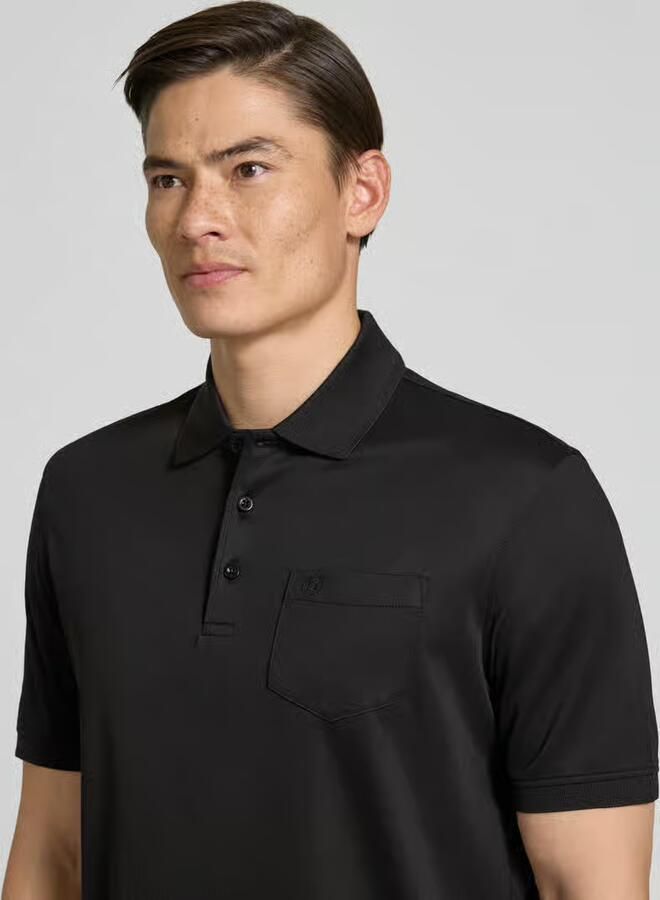 Bugatti regular fit poloshirt met borstzak en labelstitching