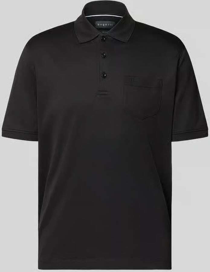Bugatti regular fit poloshirt met borstzak en labelstitching - Foto 2