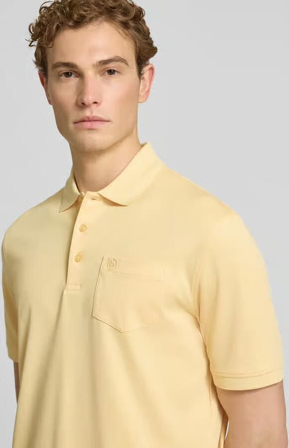 Bugatti regular fit poloshirt met borstzak en labelstitching