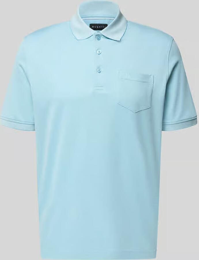 Bugatti regular fit poloshirt met borstzak en labelstitching - Foto 2