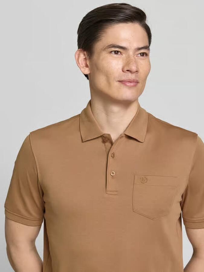 Bugatti regular fit poloshirt met borstzak en labelstitching