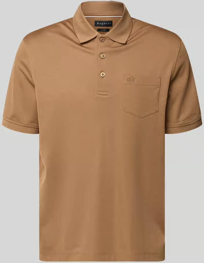 Bugatti regular fit poloshirt met borstzak en labelstitching - Foto 2