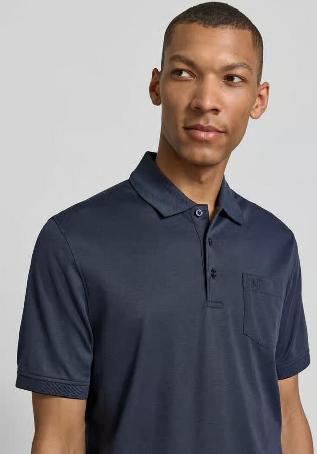 Bugatti regular fit poloshirt met borstzak en labelstitching