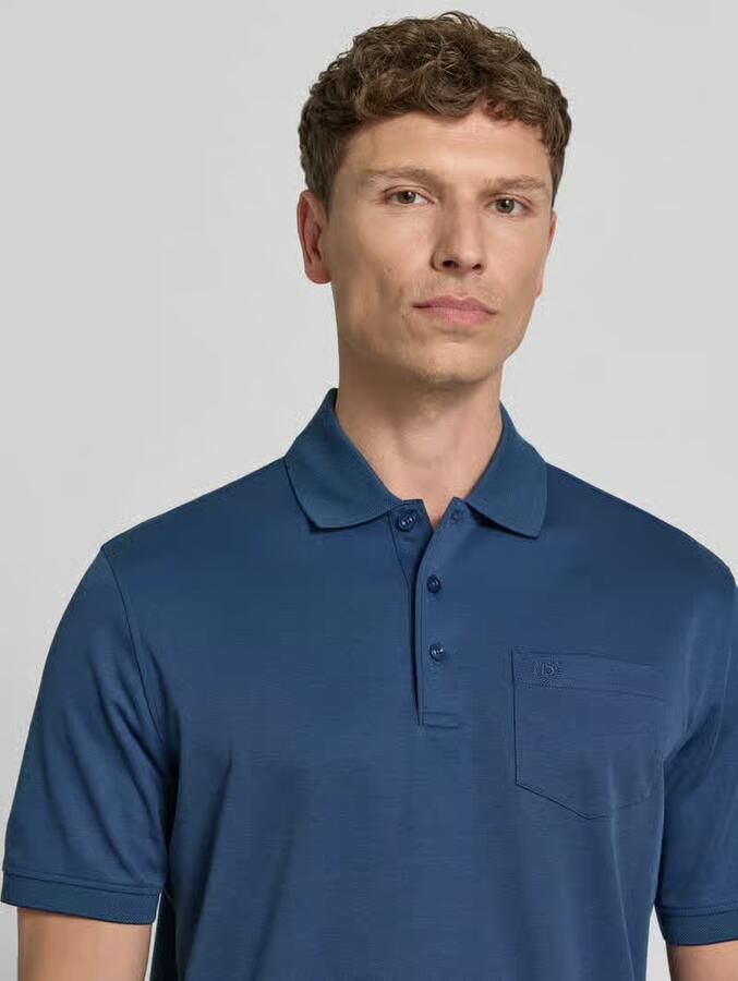 Bugatti regular fit poloshirt met borstzak en labelstitching