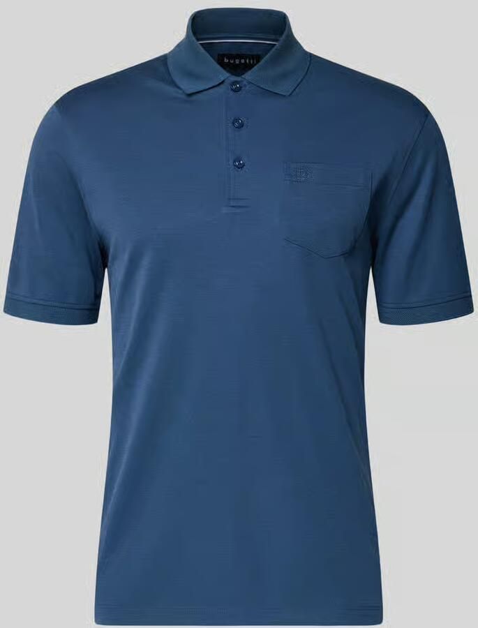 Bugatti regular fit poloshirt met borstzak en labelstitching - Foto 2