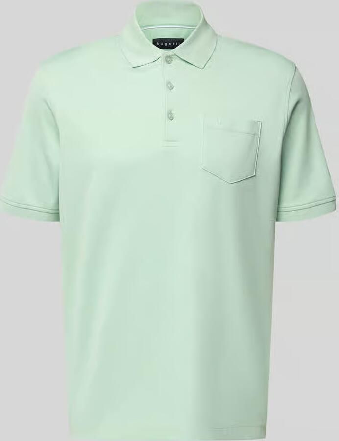 Bugatti regular fit poloshirt met borstzak en labelstitching - Foto 2