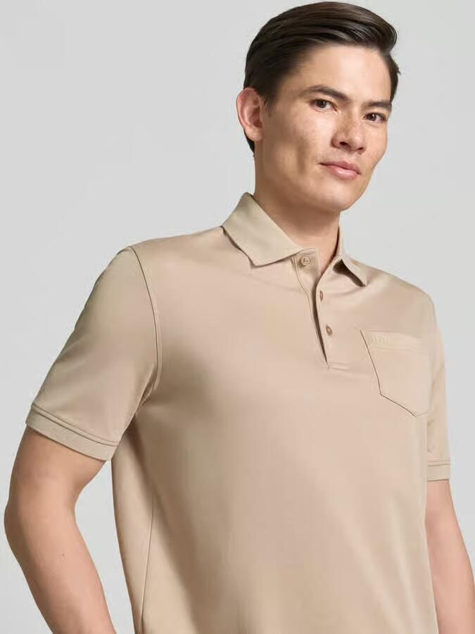 Bugatti regular fit poloshirt met borstzak en labelstitching