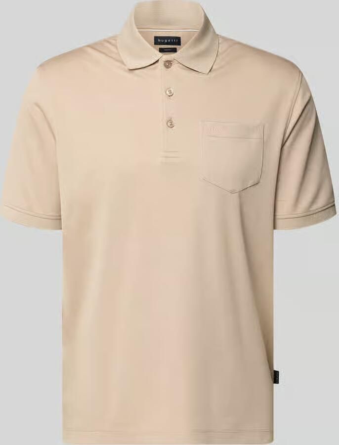 Bugatti regular fit poloshirt met borstzak en labelstitching - Foto 2
