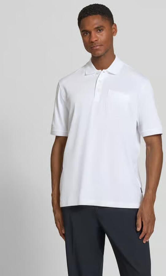 Bugatti regular fit poloshirt met borstzak en labelstitching - Foto 4