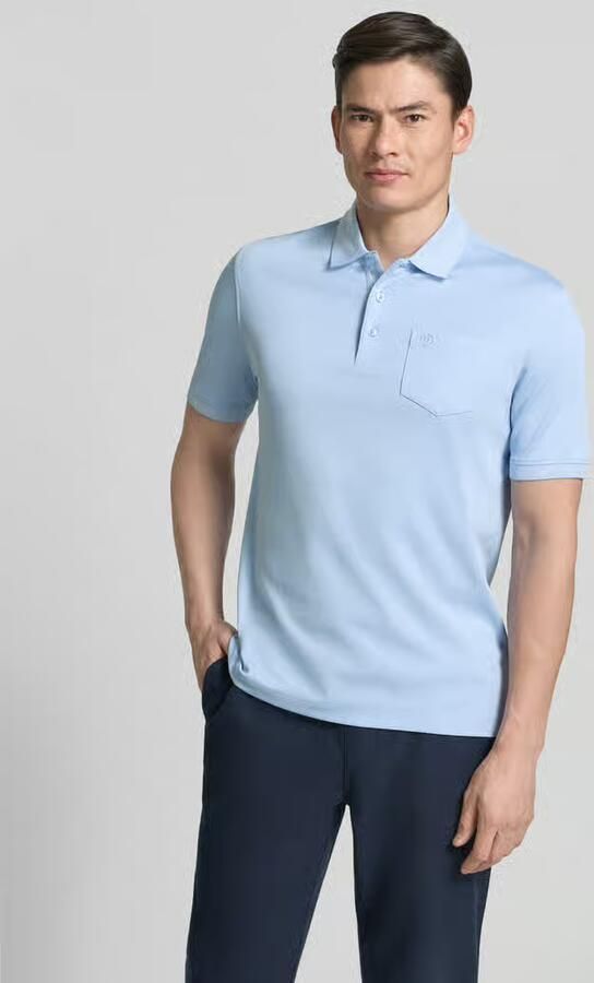 Bugatti regular fit poloshirt met borstzak en labelstitching - Foto 3