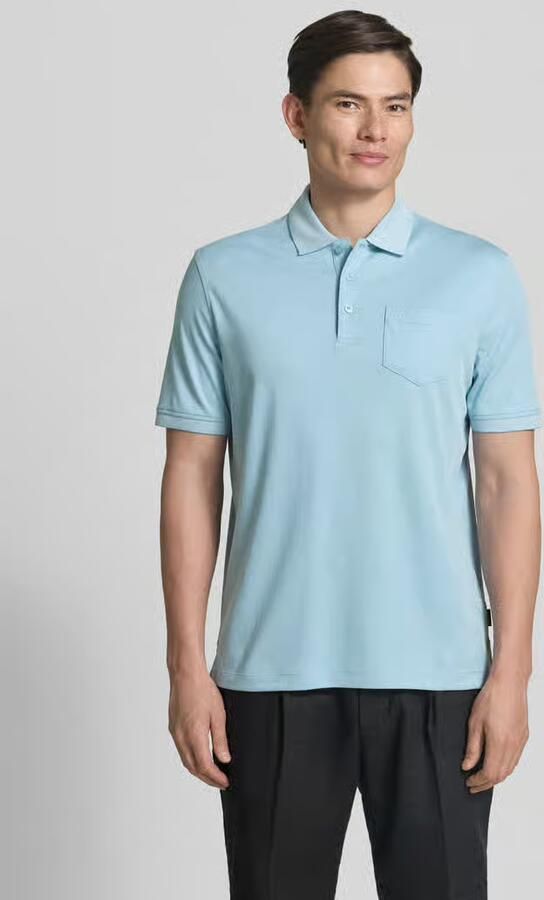 Bugatti regular fit poloshirt met borstzak en labelstitching - Foto 4