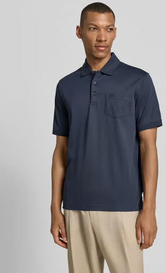 Bugatti regular fit poloshirt met borstzak en labelstitching - Foto 4