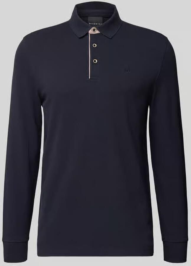 Bugatti Regular fit poloshirt met contrastkraag en labelstitching