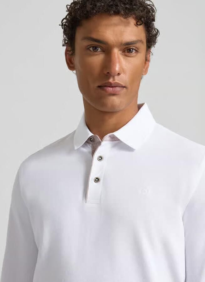 Bugatti Regular fit poloshirt met contrastkraag en labelstitching - Foto 2