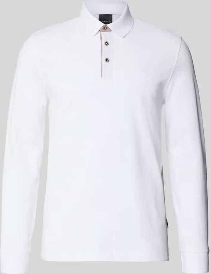 Bugatti Regular fit poloshirt met contrastkraag en labelstitching