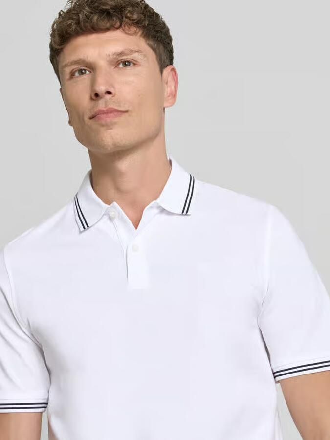 Bugatti regular fit poloshirt met gestikt logo