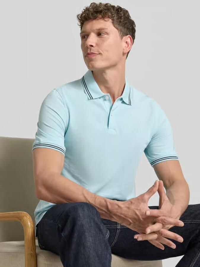Bugatti regular fit poloshirt met gestikt logo
