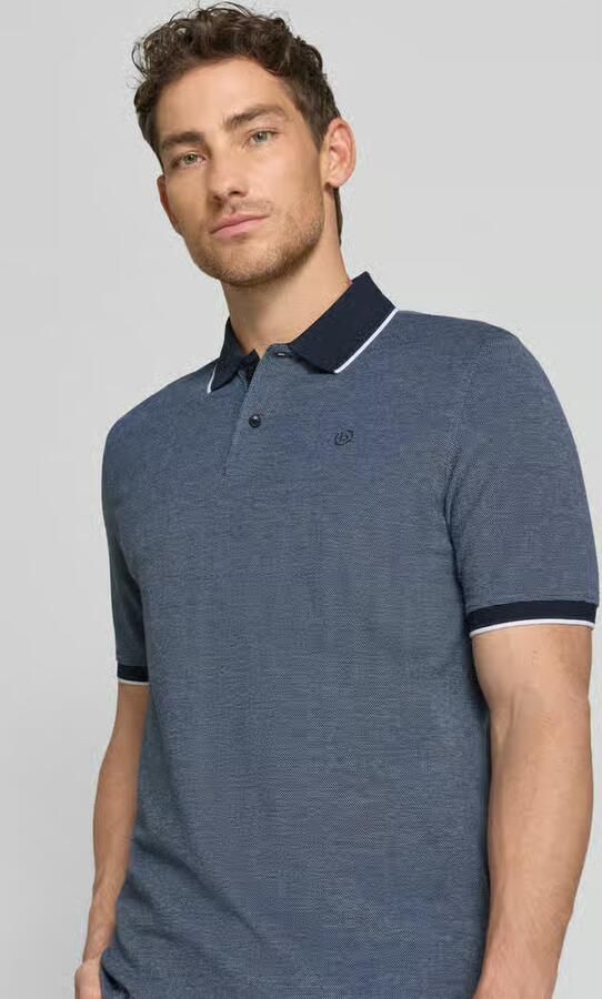 Bugatti regular fit poloshirt met labelstitching