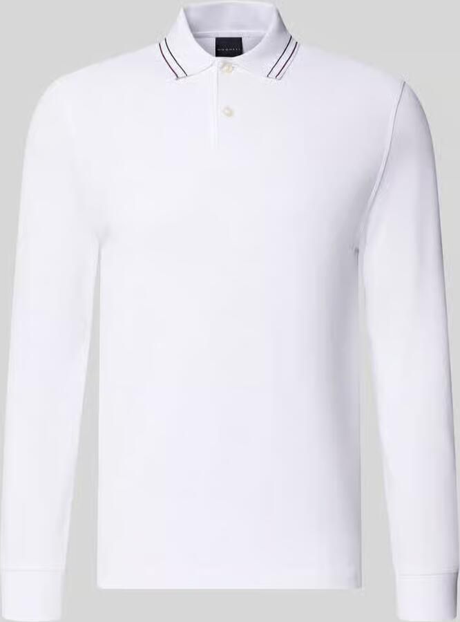 Bugatti Regular Fit poloshirt met lange mouw met knoopsluiting