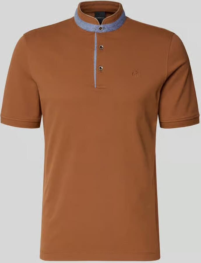 Bugatti regular fit poloshirt met opstaande kraag en gestikt logo - Foto 2