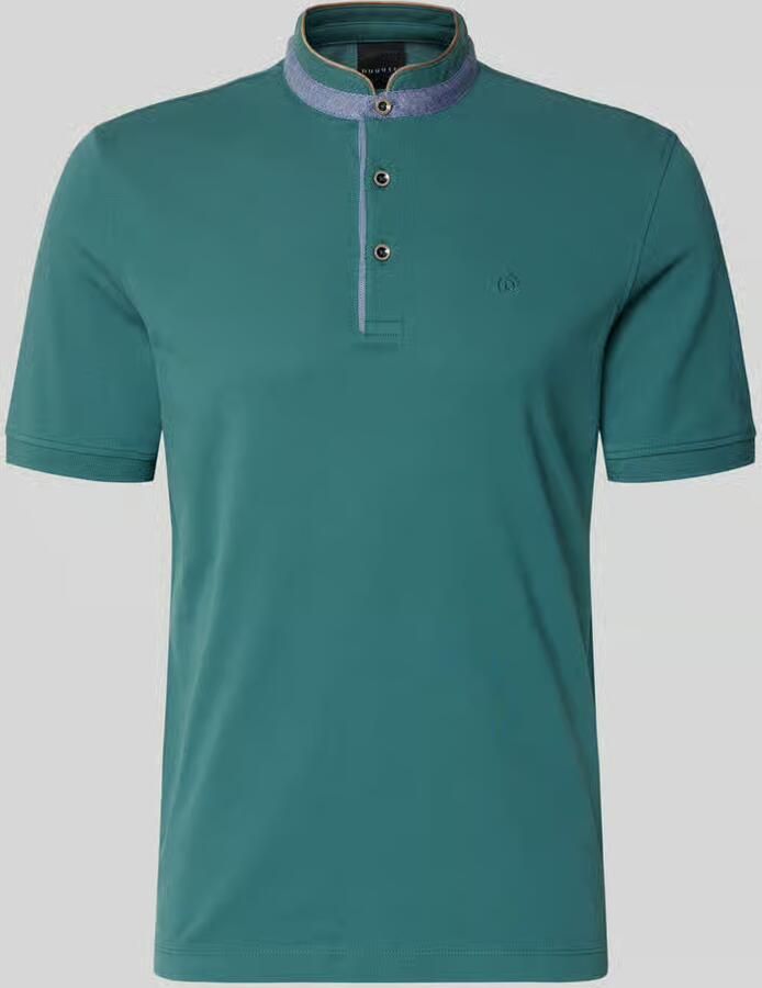 Bugatti regular fit poloshirt met opstaande kraag en gestikt logo - Foto 2