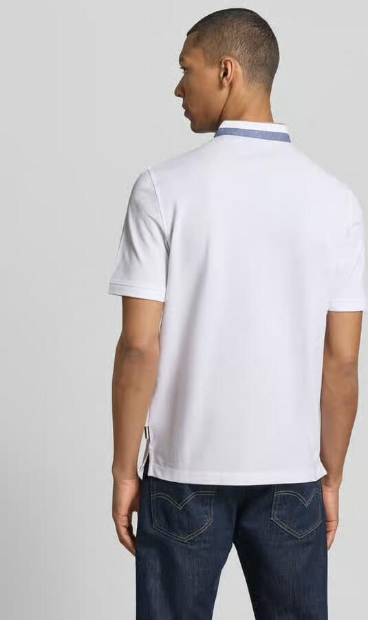 Bugatti regular fit poloshirt met opstaande kraag en gestikt logo - Foto 3