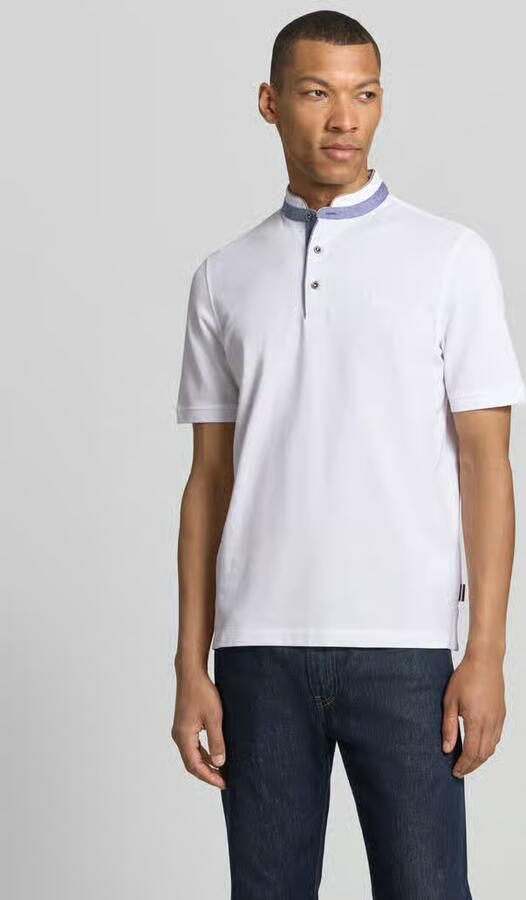Bugatti regular fit poloshirt met opstaande kraag en gestikt logo - Foto 4
