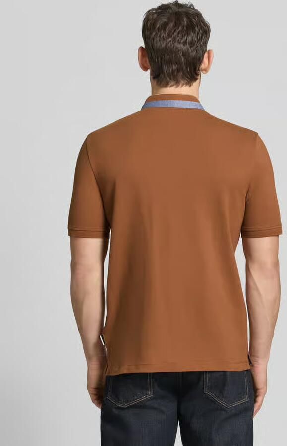 Bugatti regular fit poloshirt met opstaande kraag en gestikt logo - Foto 3
