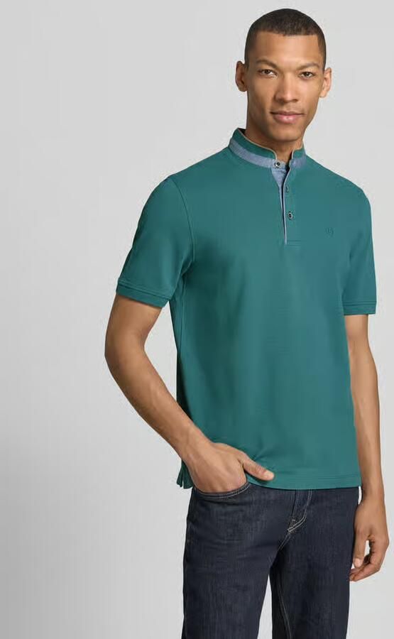 Bugatti regular fit poloshirt met opstaande kraag en gestikt logo - Foto 4