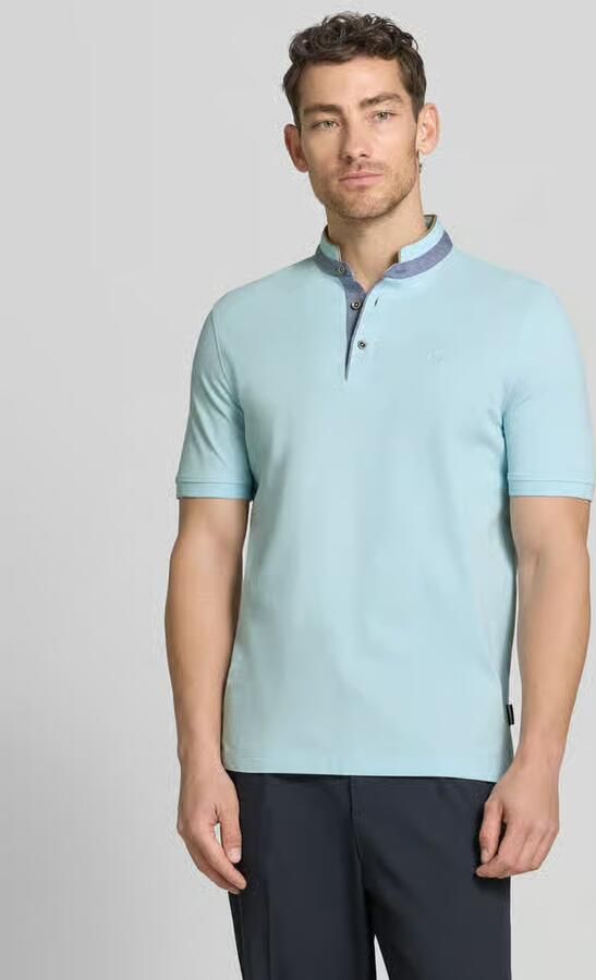 Bugatti regular fit poloshirt met opstaande kraag en gestikt logo - Foto 4