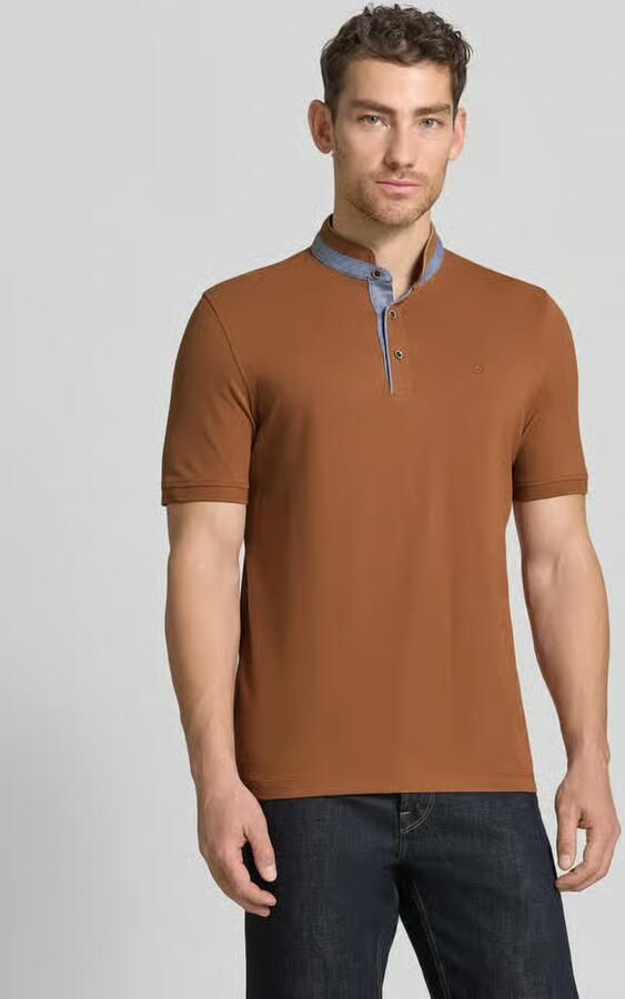 Bugatti regular fit poloshirt met opstaande kraag en gestikt logo - Foto 4