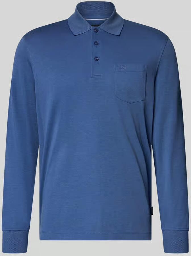 Bugatti regular fit poloshirt van katoenmix met borstzak