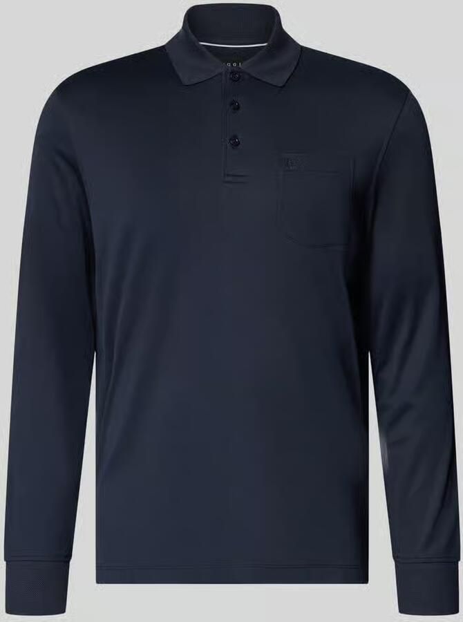 Bugatti regular fit poloshirt van katoenmix met borstzak